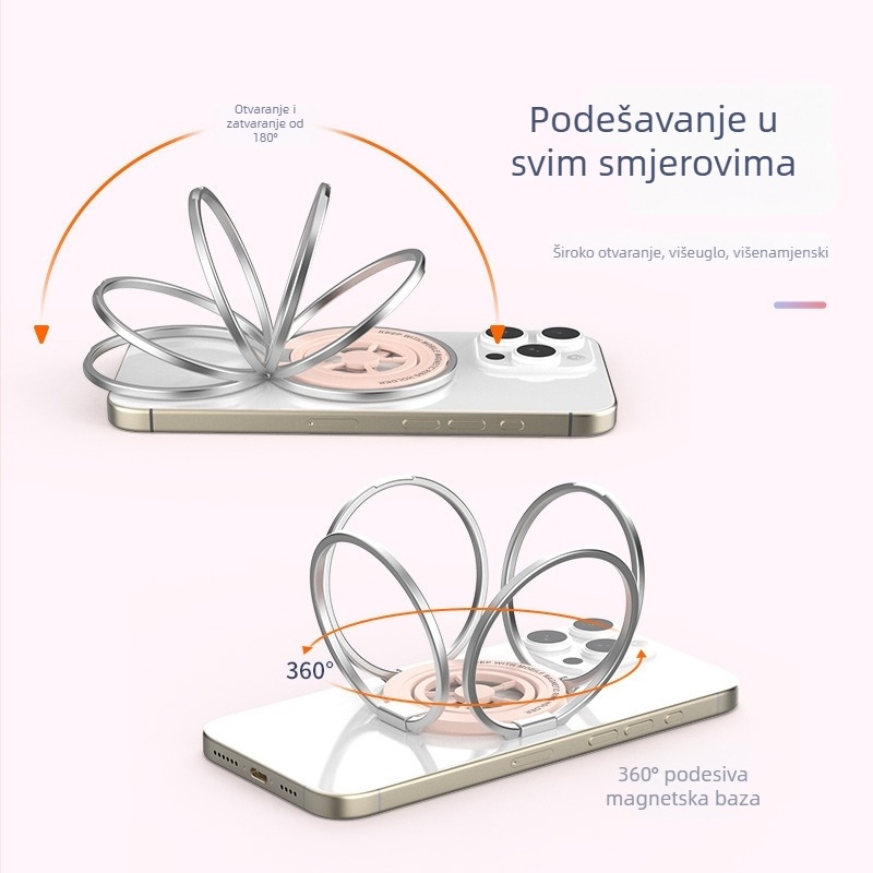 Dvostrani magnetski držač za telefon, sklopiva stolna podrška, legura, univerzalni dizajn, prilagodljiv