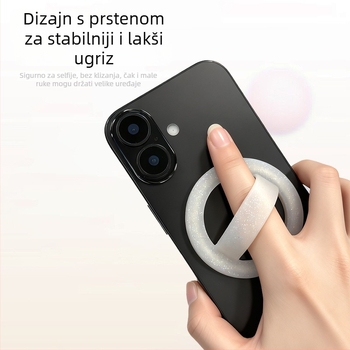 Magnetski držač za mobitel s prstenom od silikona, univerzalni dizajn, prilagodljiv
