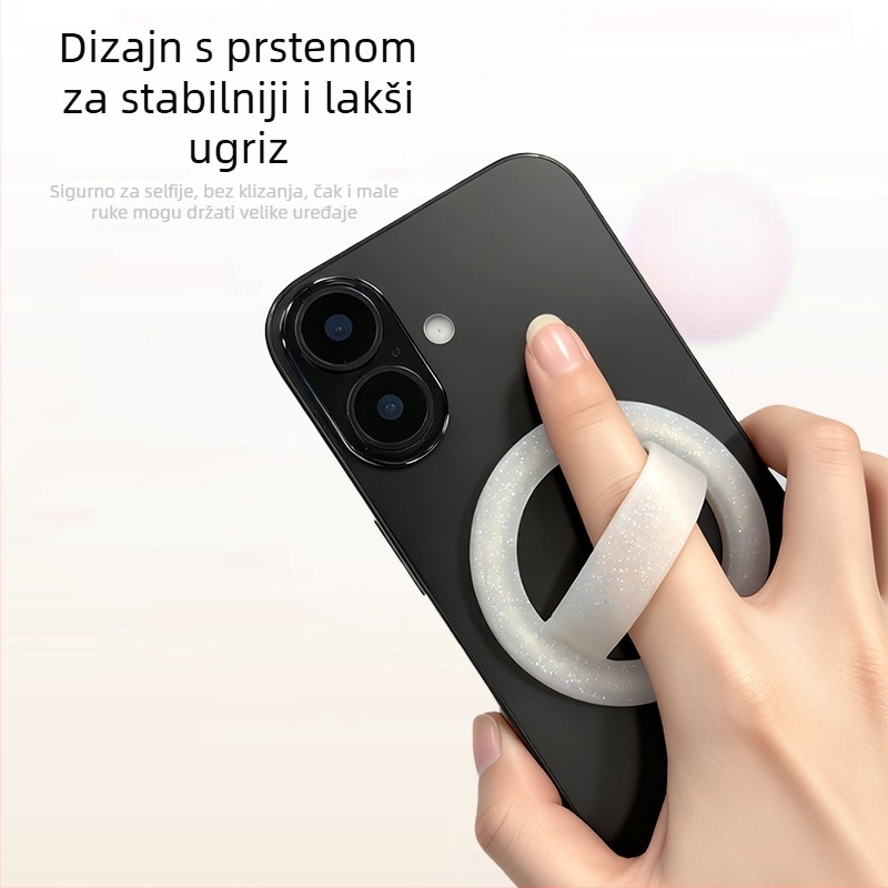 Magnetski držač za mobitel s prstenom od silikona, univerzalni dizajn, prilagodljiv