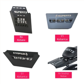 Električni biciklistički koš s zatvorenim zaštitnim kućištem kotača, željezna konstrukcija, kompatibilan s modelima Super73 S1/S2/Y1/RX