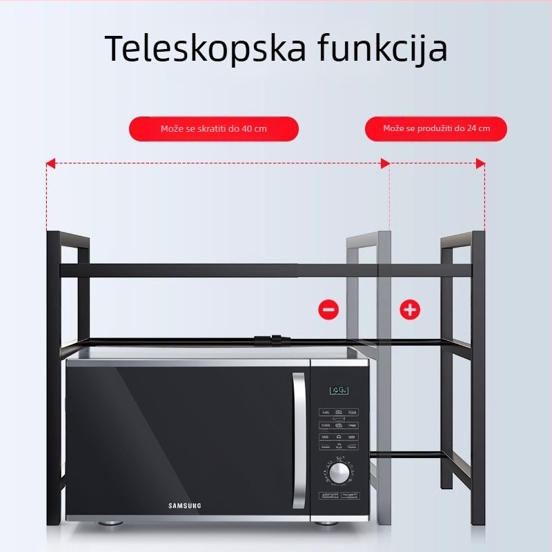 Izvlačiti kuhinjski stalak za pohranu, dvostruka razina, metal, model CY11, moderan minimalistički stil, prilagodljivo prema nacrtima