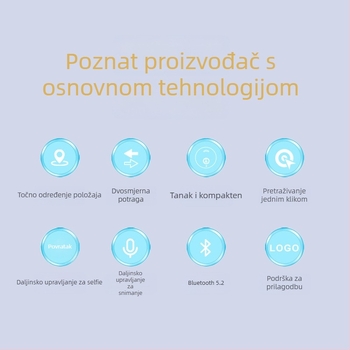 Pametan kvadratni Bluetooth tracker za prtljagu i ključeve - dvostrani alarm protiv gubitka, dvostruko traženje, pronalaženje gubitka (210mAh, doseg 25 m, ABS kućište, kompatibilan s Androidom i iOS-om)