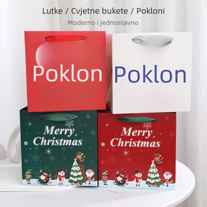 Kvadratna tote torba s floralnim uzorkom; podrijetlo Yiwu; tehnike: tisak, toplinsko pečatiranje, laminiranje, udubljenje; materijal bijeli karton; moguć ispis logotipa.