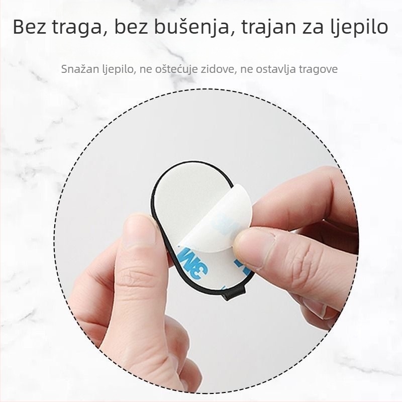 Ljepljivi zidni kuk - Nehrđajući čelik, dvostruka kuka, moderan minimalistički stil, set od 4 komada, nosivost 15–20 kg