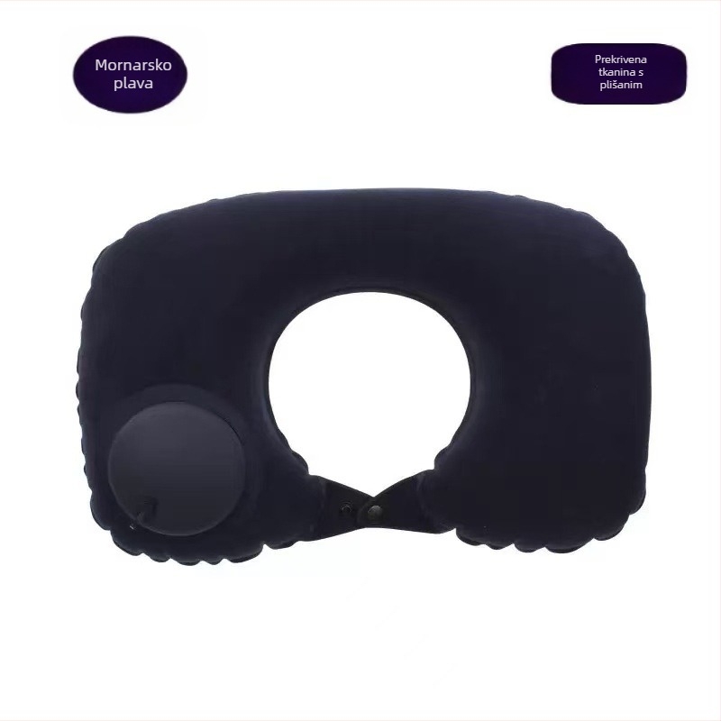 U-oblikovani napuhivački jastuk za putovanja, PVC, debljina 20 mm, težina 100 g, model: U-oblik, stil: moderni minimalizam