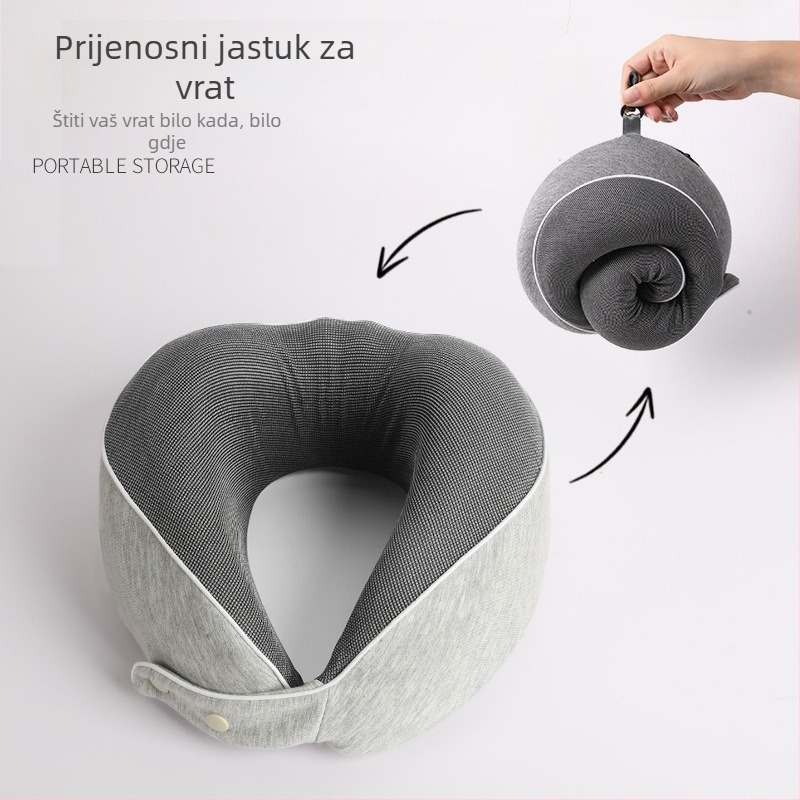 Jastuk za vrat u obliku slova U s memorijskom pjenom, pleteni materijal, univerzalna kompatibilnost, moderni minimalistički stil