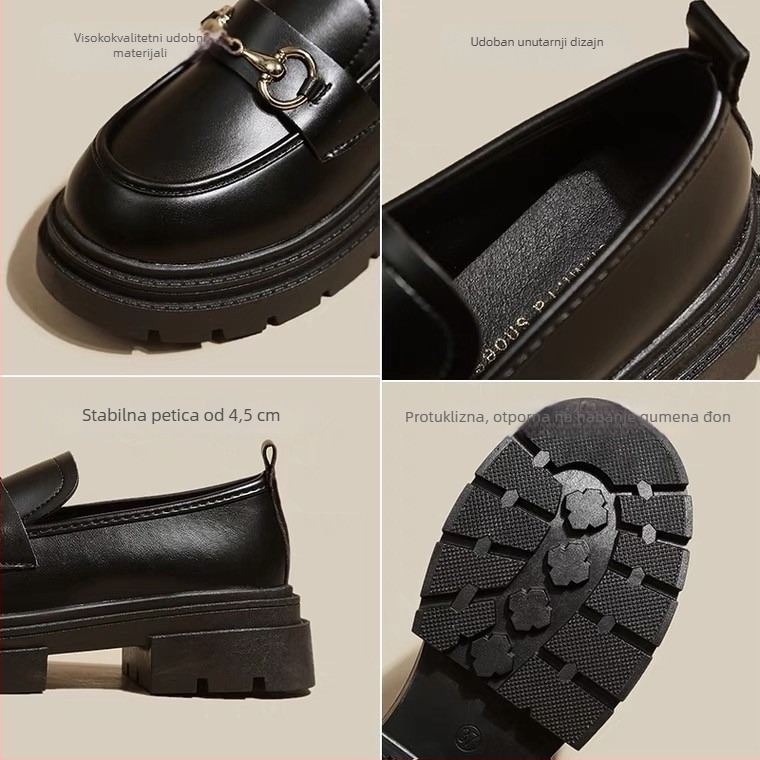 Ženske loaferice — zaobljeni vrh, ploska peta, slip-on, gumena potplat, PU gornji dio