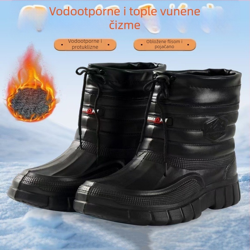 Muške čizme za snijeg — vodootporne, tople, visoke, EVA čizme s plišastom podstavom