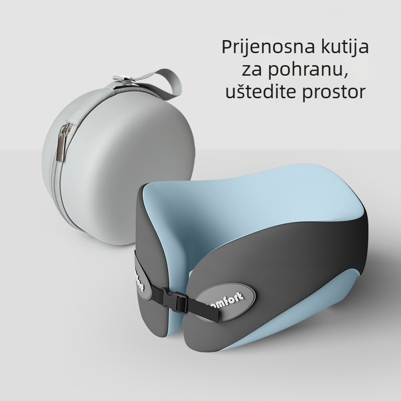Jastuk za vrat u obliku U, za putovanja s memorijskom pjenom (Punilo: memorijska pjena; Navlaka: kemijsko vlakno; Stil: moderni minimalizam; Vrsta jastuka: U-oblikovani jastuk za putovanje; Težina: ≤0,5 kg)