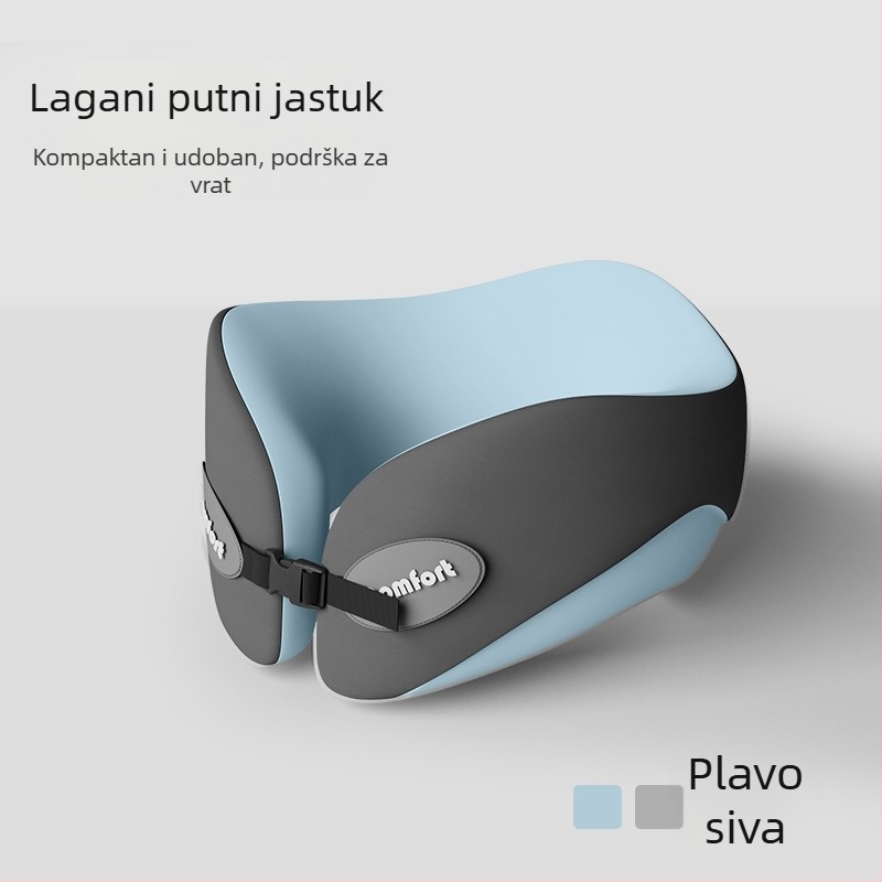 Jastuk za vrat u obliku U, za putovanja s memorijskom pjenom (Punilo: memorijska pjena; Navlaka: kemijsko vlakno; Stil: moderni minimalizam; Vrsta jastuka: U-oblikovani jastuk za putovanje; Težina: ≤0,5 kg)