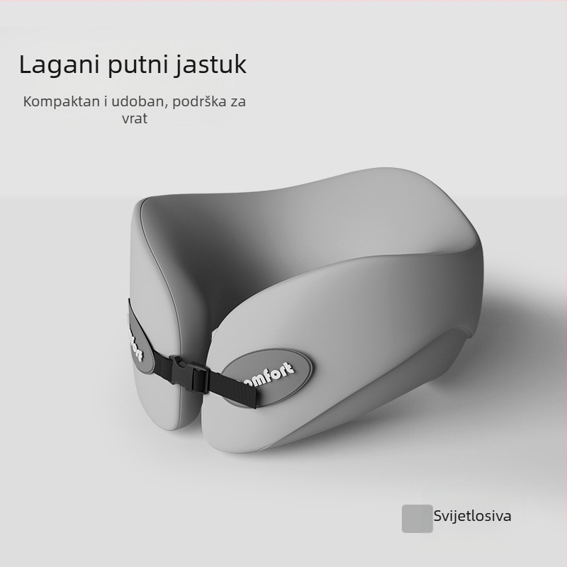 Jastuk za vrat u obliku U, za putovanja s memorijskom pjenom (Punilo: memorijska pjena; Navlaka: kemijsko vlakno; Stil: moderni minimalizam; Vrsta jastuka: U-oblikovani jastuk za putovanje; Težina: ≤0,5 kg)