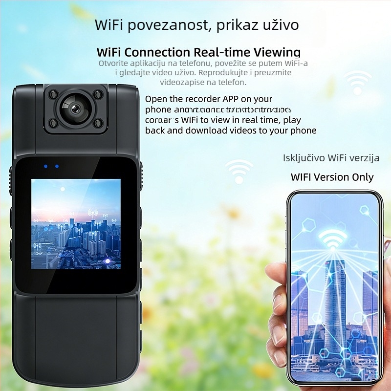 Nosiva magnetska rotirajuća kamera za snimanje u 4K Ultra HD za biciklizam, IPS 1,5-inčni zaslon, MicroSD pohrana, elektronička stabilizacija slike