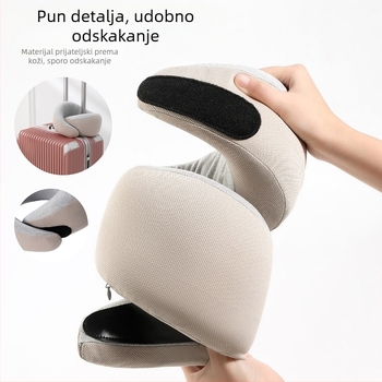 Jastuk za putovanje s memorijskom pjenom u obliku U, navlaka od mliječne svile, minimalistički stil, Snail Pillow Series, za sve uzraste