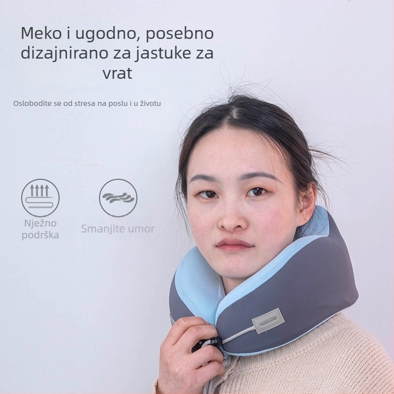 U-oblik memory foam putni jastuk za vrat s Ice Silk platnom, za odrasle, poslovni stil