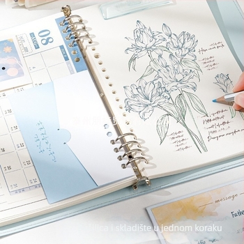 Odvojivi bilježnica s mekim kožnim omotom i kopčom, 1–50 stranica, papir od drvne pulpe, 40 g/m2, vezivanje: binder