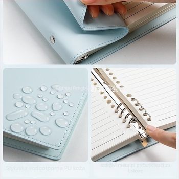 Odvojivi bilježnica s mekim kožnim omotom i kopčom, 1–50 stranica, papir od drvne pulpe, 40 g/m2, vezivanje: binder