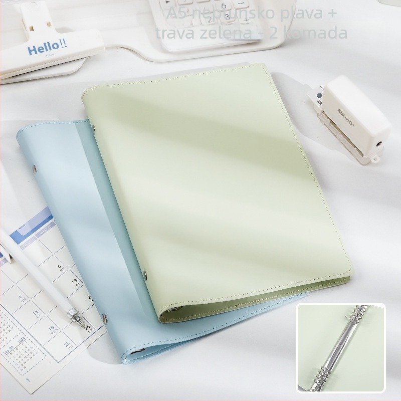 Odvojivi bilježnica s mekim kožnim omotom i kopčom, 1–50 stranica, papir od drvne pulpe, 40 g/m2, vezivanje: binder