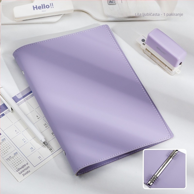 Odvojivi bilježnica s mekim kožnim omotom i kopčom, 1–50 stranica, papir od drvne pulpe, 40 g/m2, vezivanje: binder