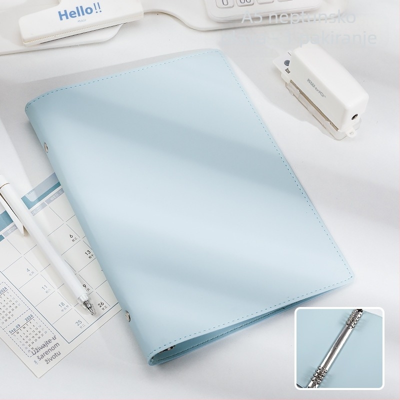 Odvojivi bilježnica s mekim kožnim omotom i kopčom, 1–50 stranica, papir od drvne pulpe, 40 g/m2, vezivanje: binder