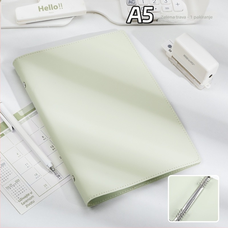 Odvojivi bilježnica s mekim kožnim omotom i kopčom, 1–50 stranica, papir od drvne pulpe, 40 g/m2, vezivanje: binder