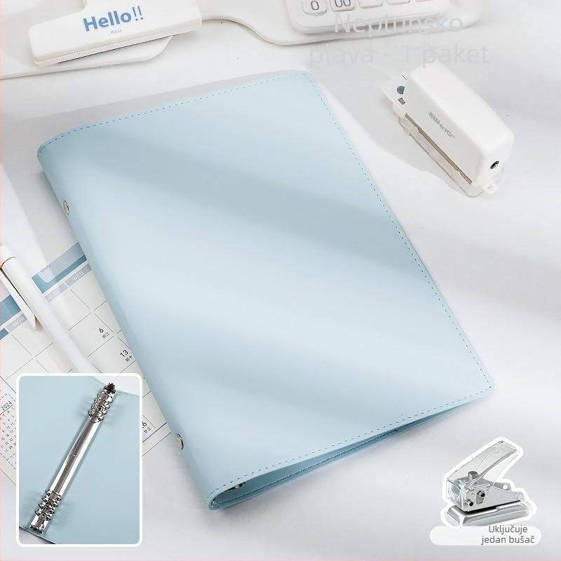 Odvojivi bilježnica s mekim kožnim omotom i kopčom, 1–50 stranica, papir od drvne pulpe, 40 g/m2, vezivanje: binder