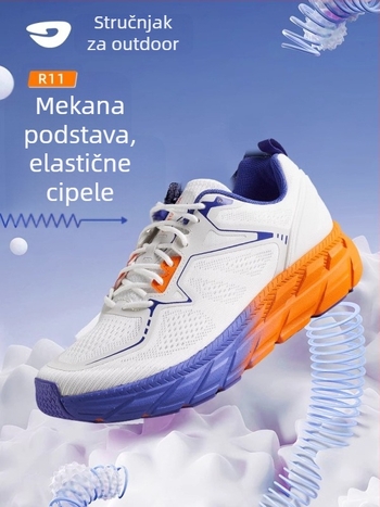 Unisex tenisice za trail trčanje s prozračnim mrežastim gornjim dijelom, protukliznom gumom na donjoj podlozi, EVA srednji dio, niski gležanj, visina pete 3–5 cm