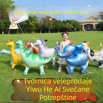 Balon igračka s aluminijskom folijom, lik karikature životinje, pogodna za rođendane, kampiranje, ulične štandove, Nacionalni dan, Dan djece