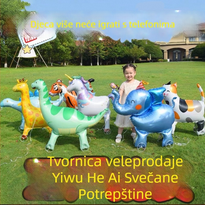 Balon igračka s aluminijskom folijom, lik karikature životinje, pogodna za rođendane, kampiranje, ulične štandove, Nacionalni dan, Dan djece