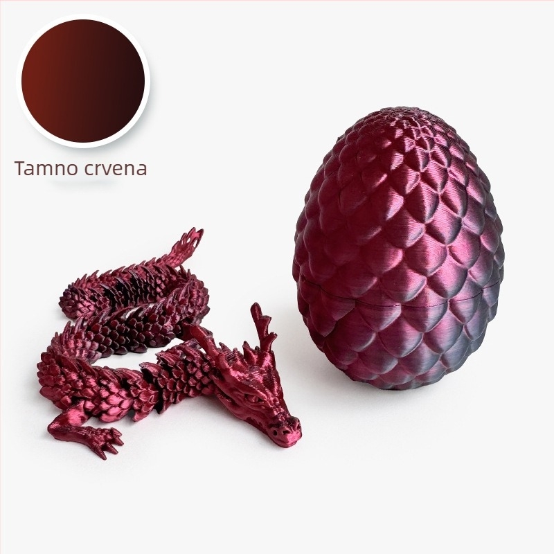 3D ispisani set ukrasa s dragonim jajetom — oblici zmaja i jajeta, PLA materijal, moderna umjetnost, prilagodljivo