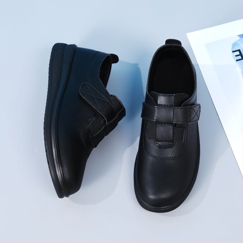 Ženske kožne radne cipele sa Velcro zatvaračem, okrugli vrh, niski pet 1–3 cm, PU đon, lagane za svakodnevnu upotrebu