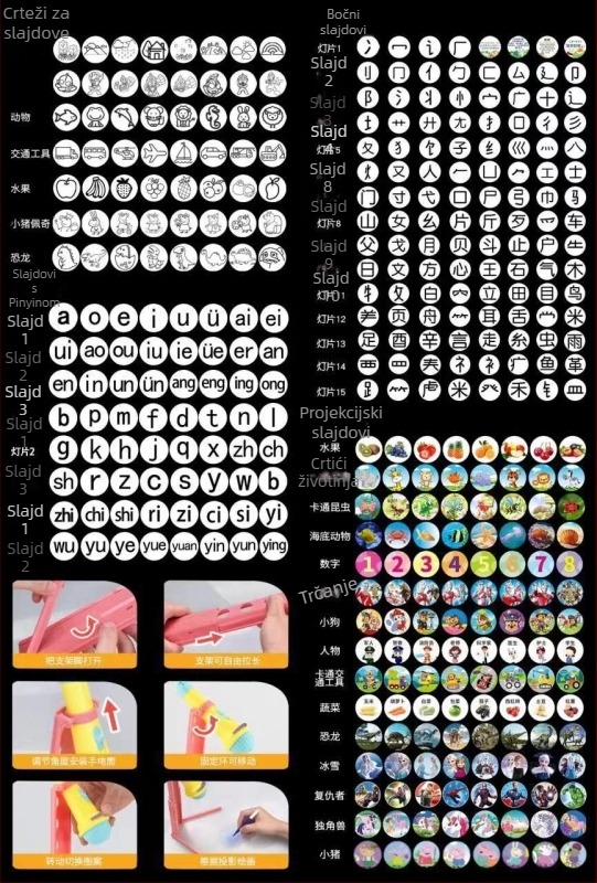 LED projekcijska stolna igračica za djecu — projektor, projekcija crteža, crtanje, plastično kućište, za djecu 4-6 godina