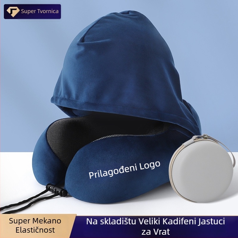 U-oblik jastuk za vrat s memorijskom pjenom, superelastičan i mekan materijal, moderan minimalistički stil, pogodan za odrasle