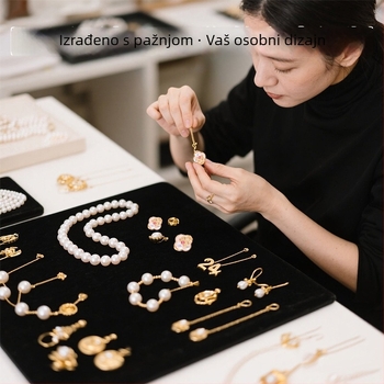 DIY dodaci nakit – set privjeska od prirodnih bisera slatkovodnih, perle s pokrivenim zlatom 24k, biseri ugravirani u srebro 925, elektroplate završna obrada
