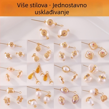 DIY dodaci nakit – set privjeska od prirodnih bisera slatkovodnih, perle s pokrivenim zlatom 24k, biseri ugravirani u srebro 925, elektroplate završna obrada