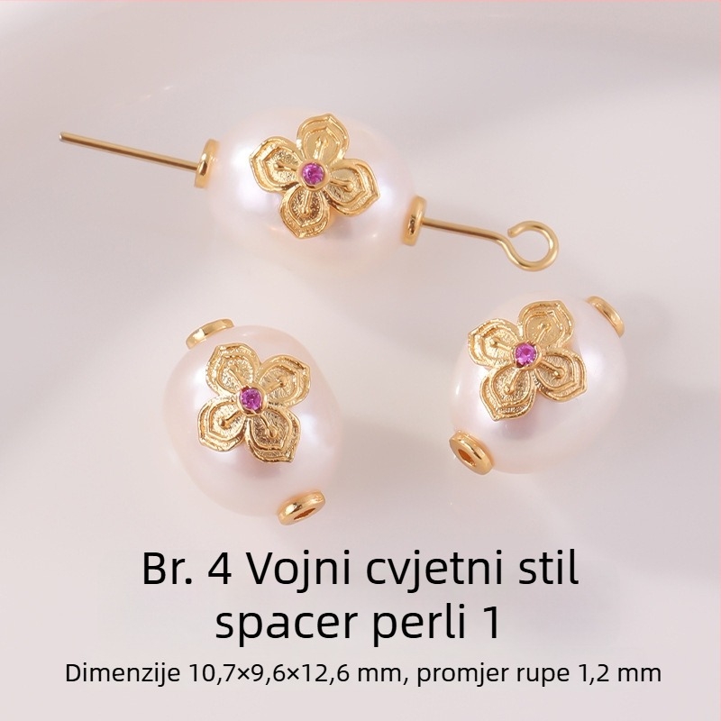 DIY dodaci nakit – set privjeska od prirodnih bisera slatkovodnih, perle s pokrivenim zlatom 24k, biseri ugravirani u srebro 925, elektroplate završna obrada