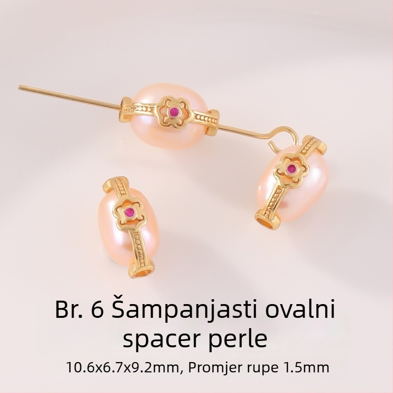DIY dodaci nakit – set privjeska od prirodnih bisera slatkovodnih, perle s pokrivenim zlatom 24k, biseri ugravirani u srebro 925, elektroplate završna obrada