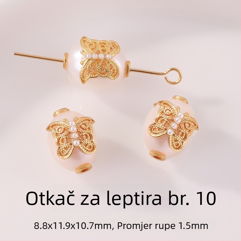 DIY dodaci nakit – set privjeska od prirodnih bisera slatkovodnih, perle s pokrivenim zlatom 24k, biseri ugravirani u srebro 925, elektroplate završna obrada