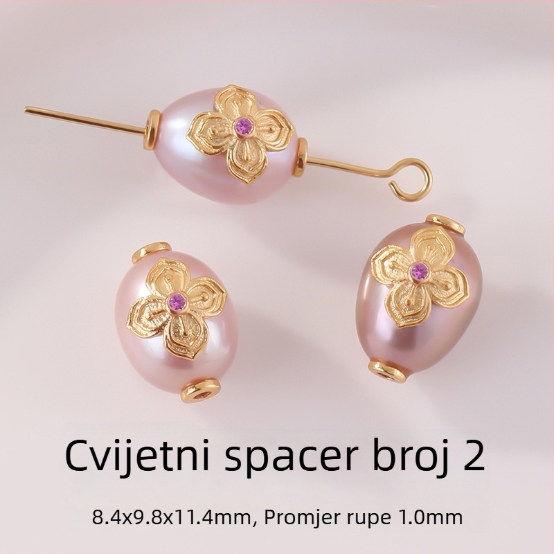 DIY dodaci nakit – set privjeska od prirodnih bisera slatkovodnih, perle s pokrivenim zlatom 24k, biseri ugravirani u srebro 925, elektroplate završna obrada