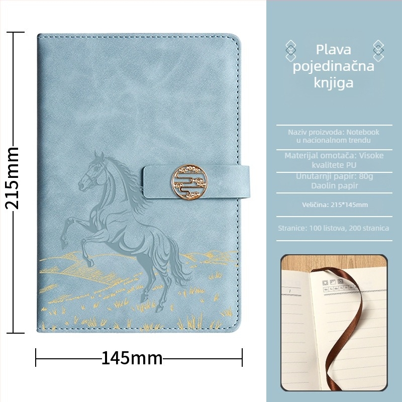 Zehuan Premium notes dnevnik u poklon kutiji s PU kožnim omotom, šivanje konca, Daolin papir 80G, 100–200 stranica, etnički/kineski/poslovni stil