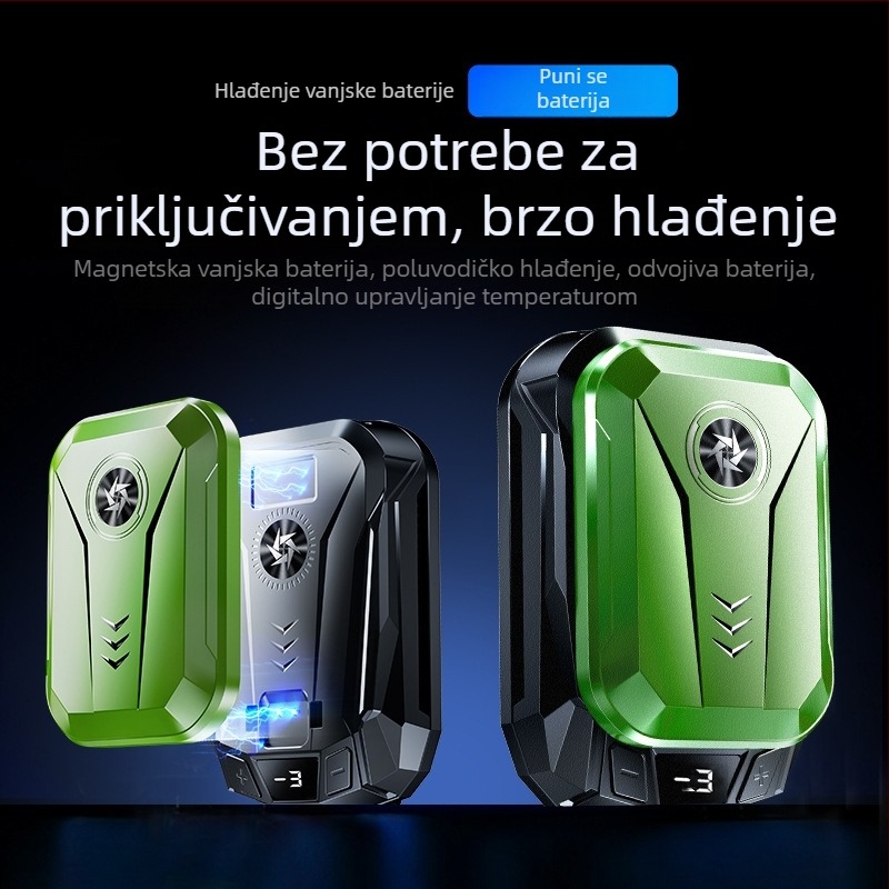 Klip za hlađenje za mobitel SL14, 10W, Type-C, digitalni zaslon baterije, plast/metal/keramika