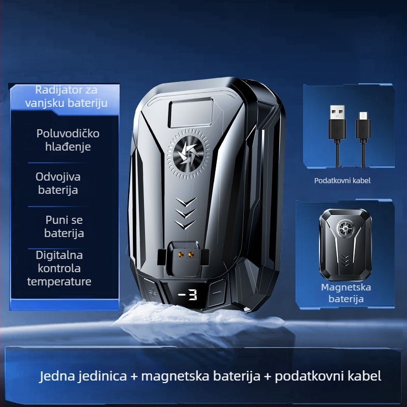 Klip za hlađenje za mobitel SL14, 10W, Type-C, digitalni zaslon baterije, plast/metal/keramika