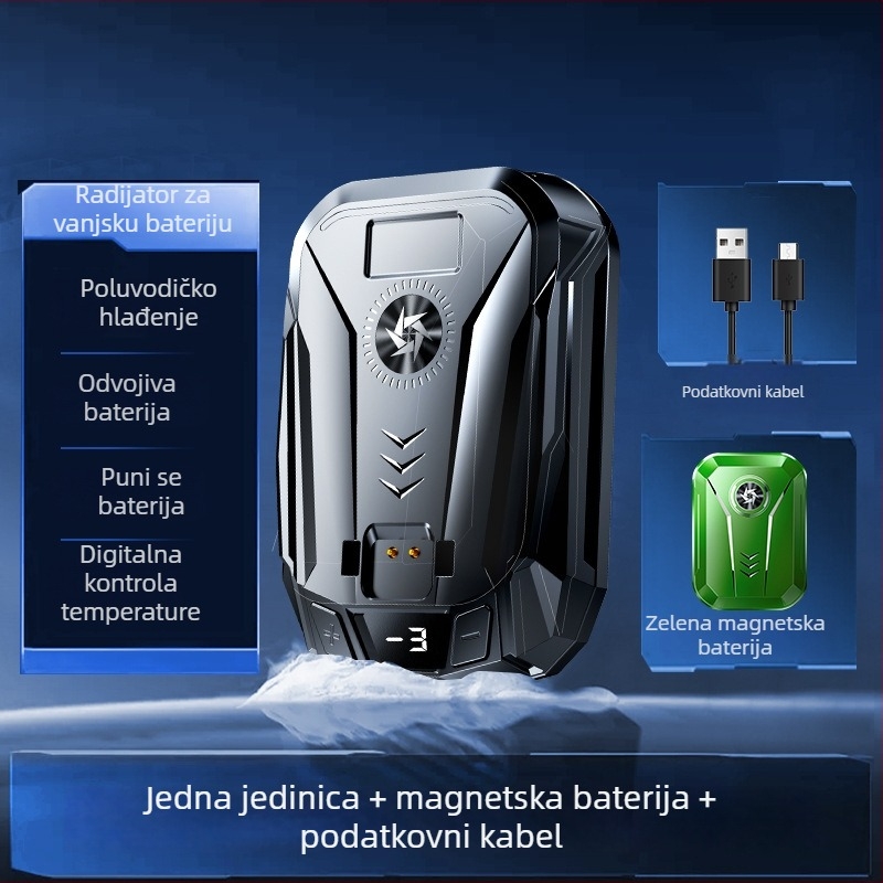 Klip za hlađenje za mobitel SL14, 10W, Type-C, digitalni zaslon baterije, plast/metal/keramika