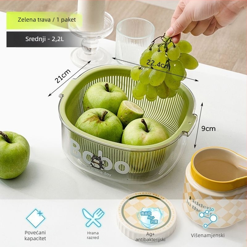 Posuda za voće i košarica, PET materijal, Hrana klase, Kutija za pohranu jaja u hladnjaku, Organizator hrane