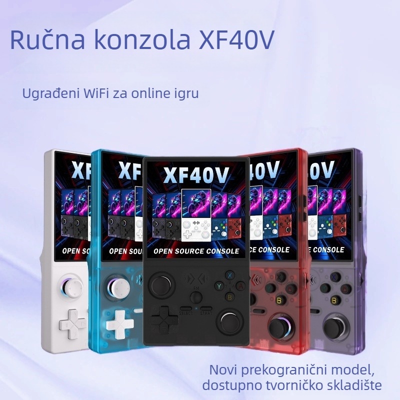 XF40V ručna igraća konzola otvorenog koda — GBA arcade, Wi‑Fi online multiplayer, kompatibilna s PSP God of War, Linux OS, 64/128 GB, USB