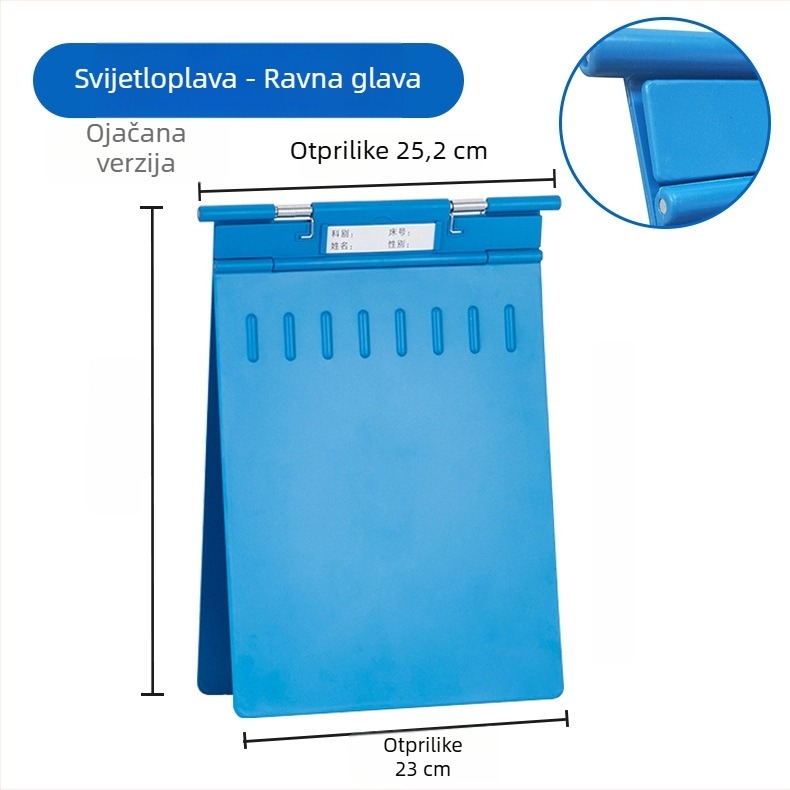 Plastična medicinska mapa s pojačanim dvostrukim klipom BY327, debljina ploče 2,2 mm