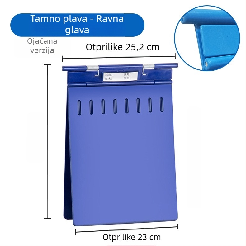 Plastična medicinska mapa s pojačanim dvostrukim klipom BY327, debljina ploče 2,2 mm