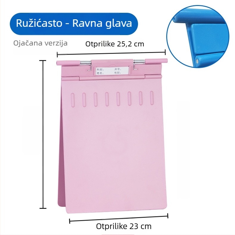 Plastična medicinska mapa s pojačanim dvostrukim klipom BY327, debljina ploče 2,2 mm