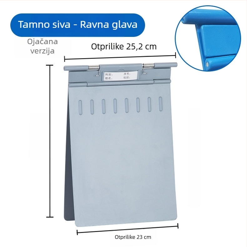 Plastična medicinska mapa s pojačanim dvostrukim klipom BY327, debljina ploče 2,2 mm