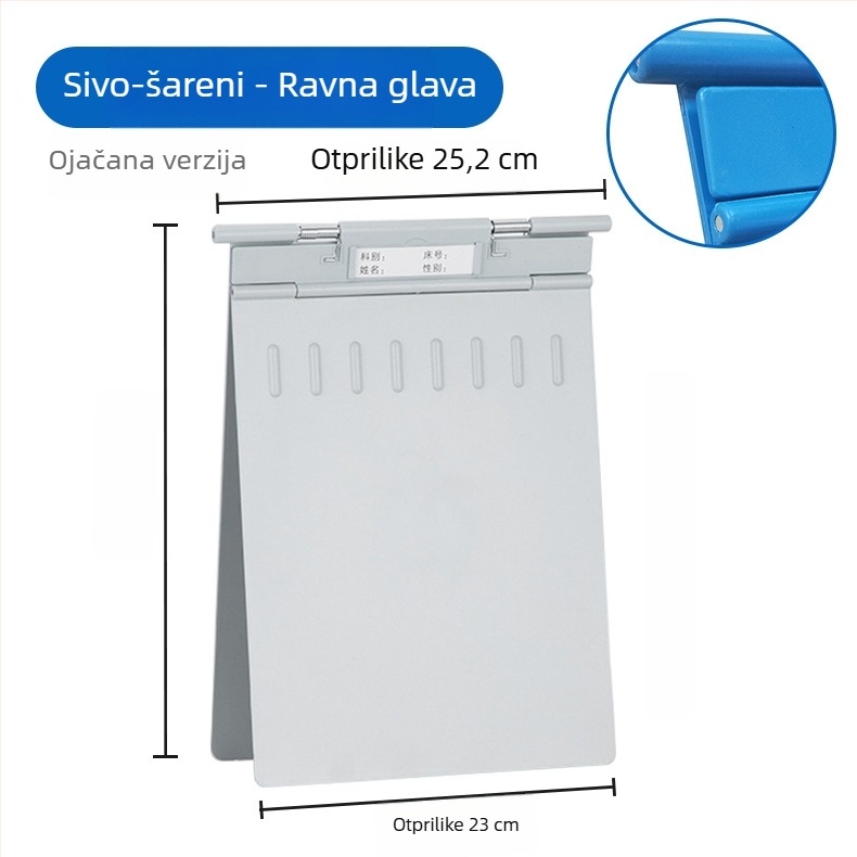 Plastična medicinska mapa s pojačanim dvostrukim klipom BY327, debljina ploče 2,2 mm