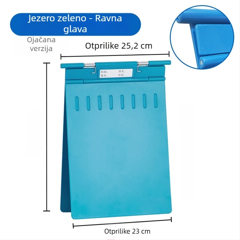 Plastična medicinska mapa s pojačanim dvostrukim klipom BY327, debljina ploče 2,2 mm